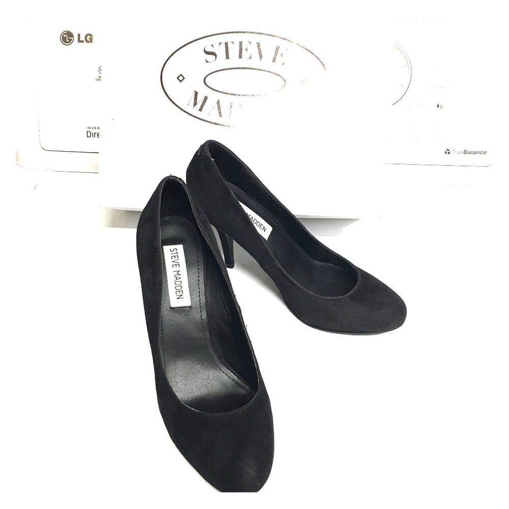 Leather upper stylish black heel